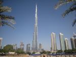 Pohled na nejvyšší budovu světa Burj Khalifa v Dubaji