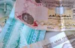 Měna SAE - bankovky dirhamů