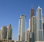 Budovy dubajského poloostrova Palm Jumeirah